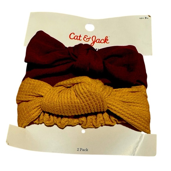 Cat & Jack Headwraps 2PC Set Burgundy Red Mustard Yellow NEW - Picture 1 of 2